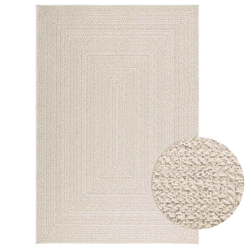 Rug ZIZUR Cream 140x200 cm Jute Look Indoor and Outdoor