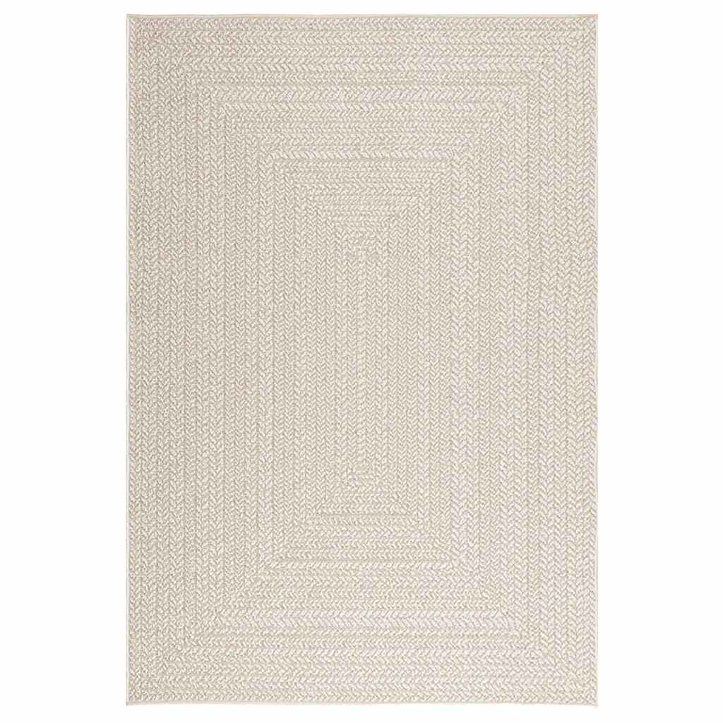 Rug ZIZUR Cream 140x200 cm Jute Look Indoor and Outdoor