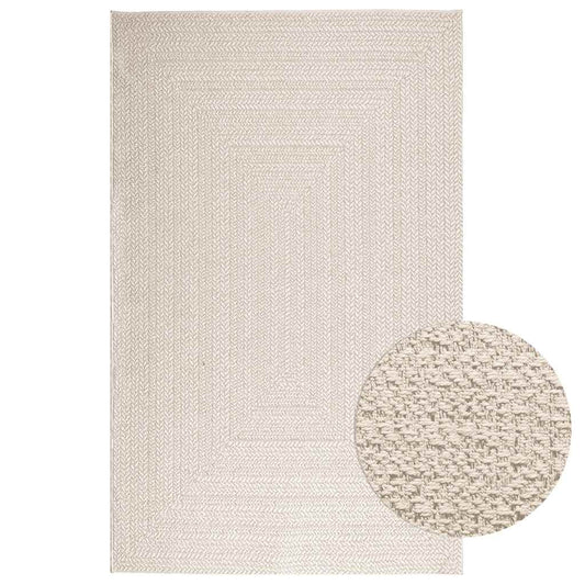 Rug ZIZUR Cream 160x230 cm Jute Look Indoor and Outdoor