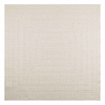 Rug ZIZUR Cream 200x200 cm Jute Look Indoor and Outdoor