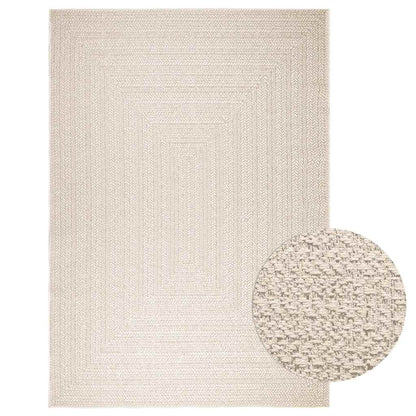 Rug ZIZUR Cream 200x290 cm Jute Look Indoor and Outdoor