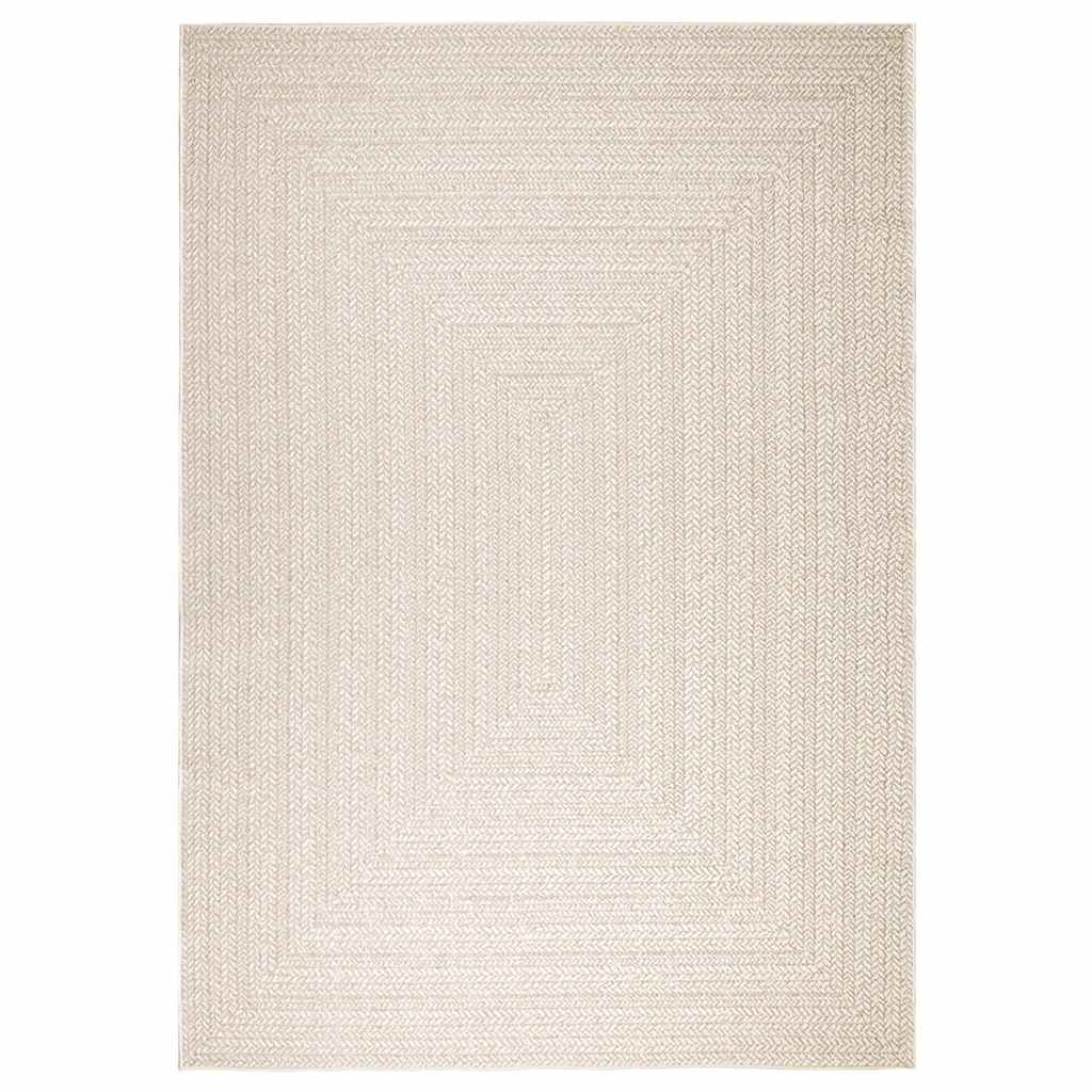 Rug ZIZUR Cream 200x290 cm Jute Look Indoor and Outdoor