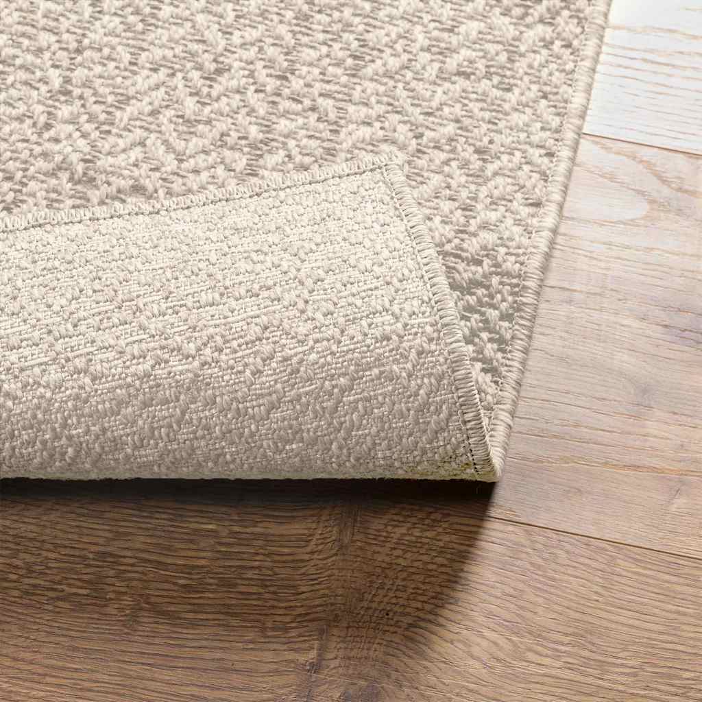 Rug ZIZUR Cream 200x290 cm Jute Look Indoor and Outdoor