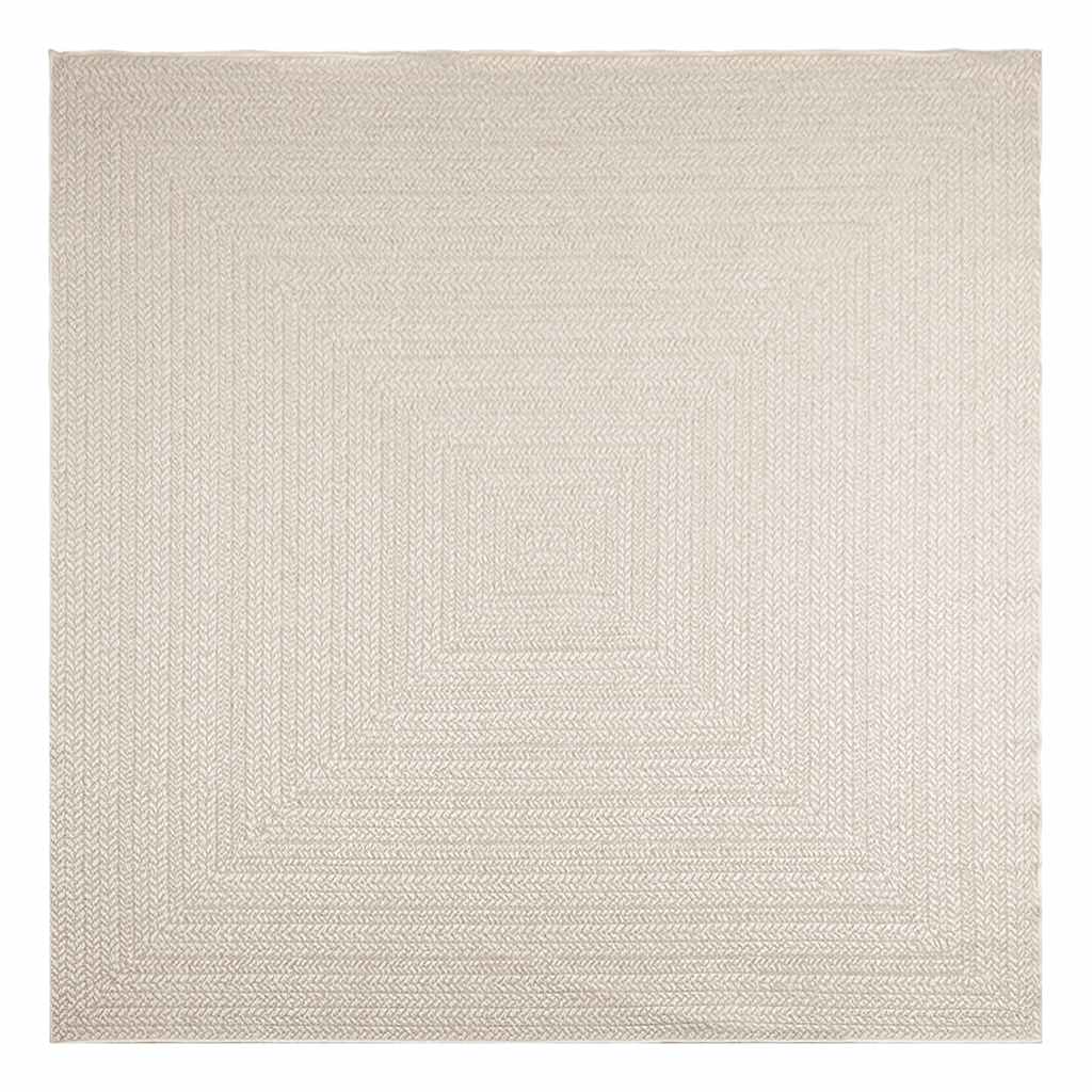 Rug ZIZUR Cream 240x240 cm Jute Look Indoor and Outdoor