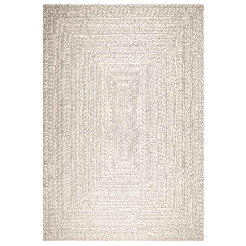 Rug ZIZUR Cream 240x340 cm Jute Look Indoor and Outdoor