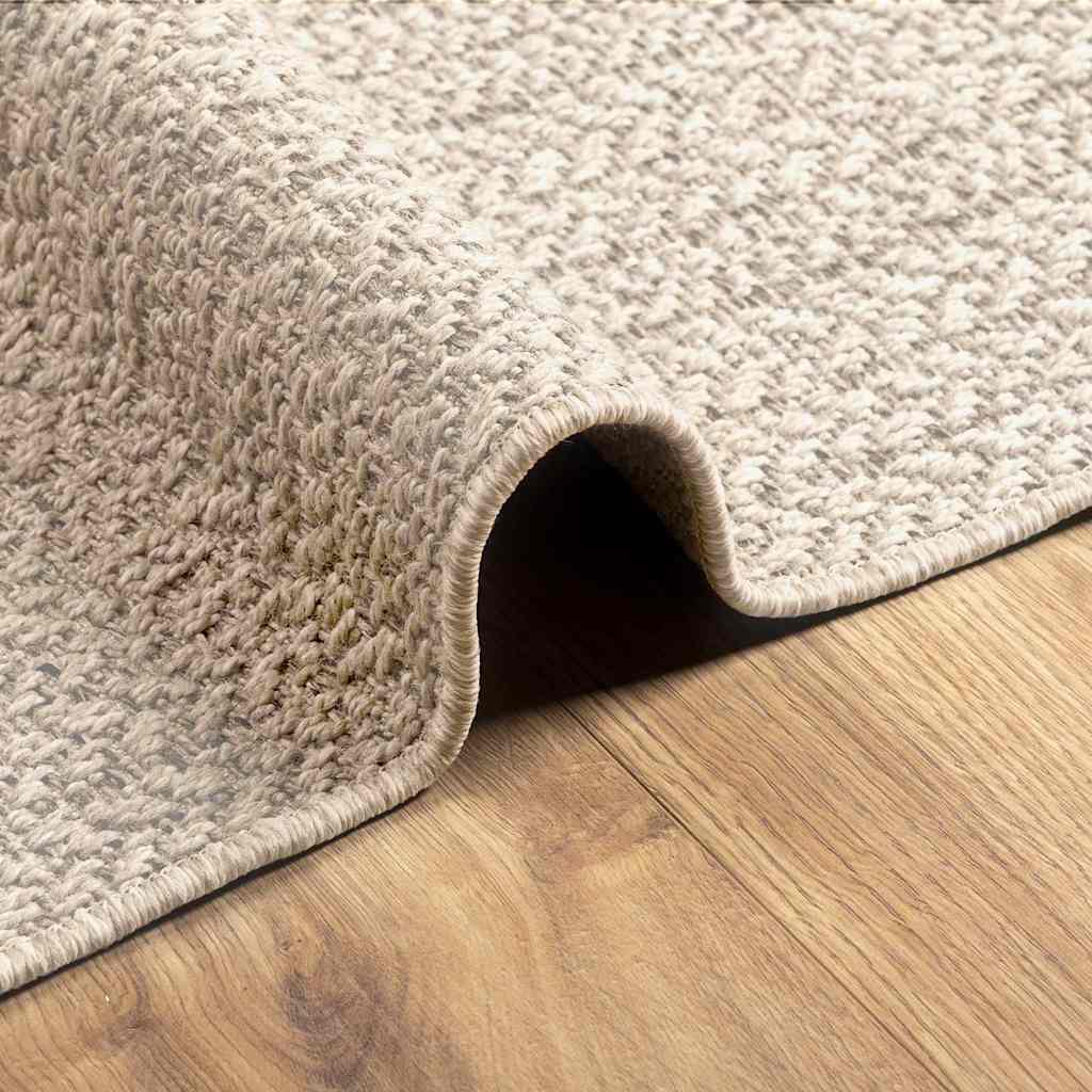 Rug ZIZUR Cream 240x340 cm Jute Look Indoor and Outdoor