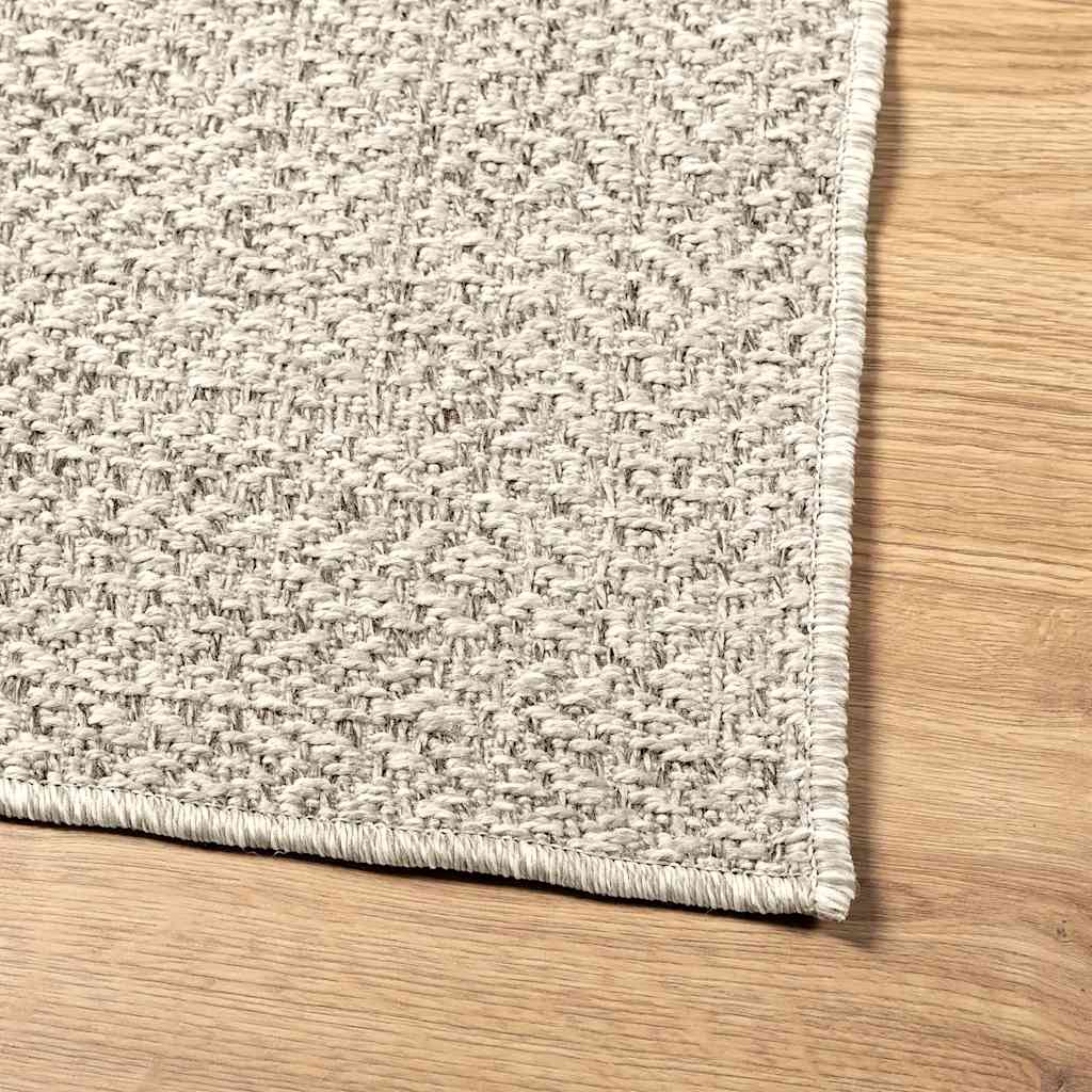 Rug ZIZUR Cream 240x340 cm Jute Look Indoor and Outdoor