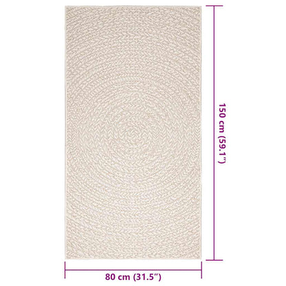 Rug ZIZUR Cream 80x150 cm Jute Look Indoor and Outdoor