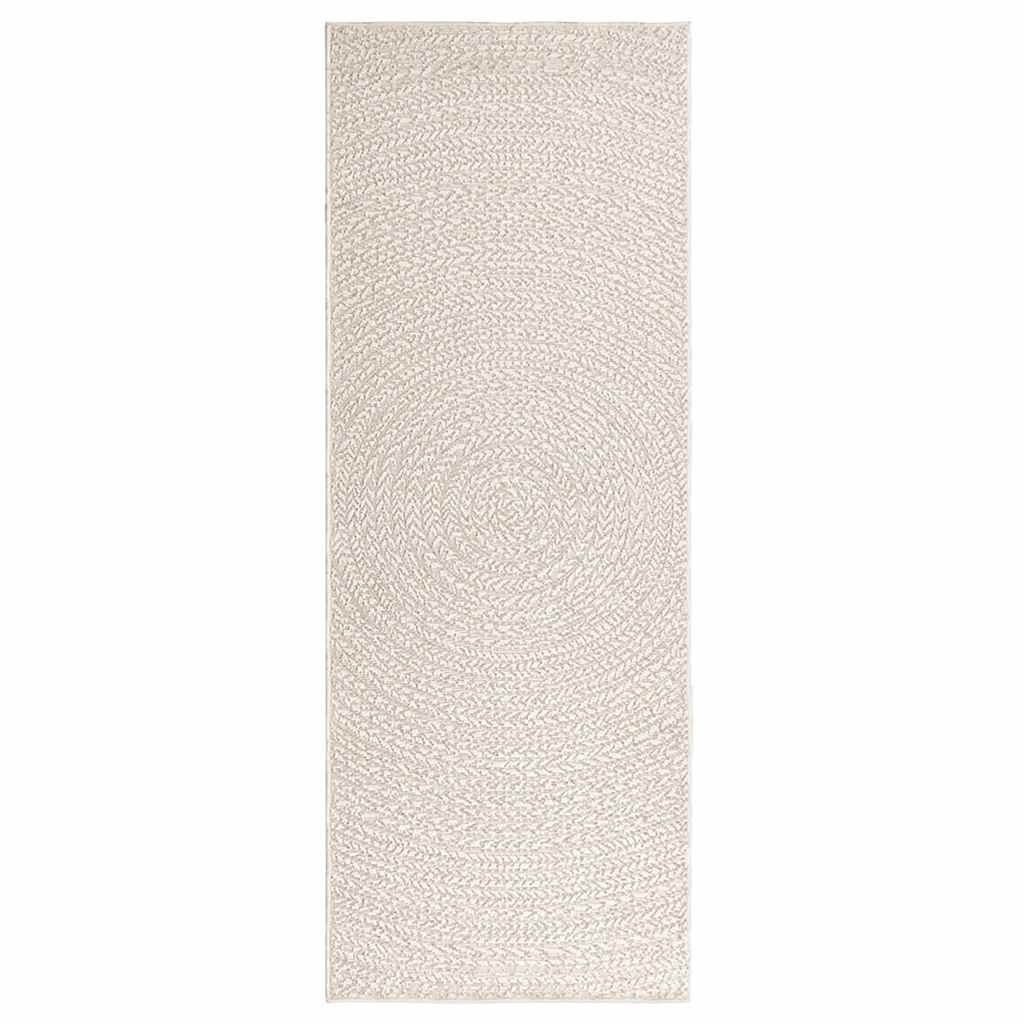 Rug ZIZUR Cream 80x200 cm Jute Look Indoor and Outdoor