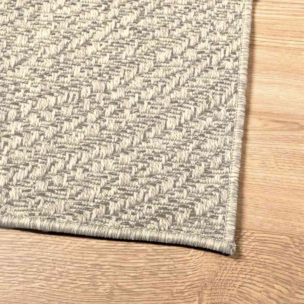 Rug ZIZUR Cream 80x200 cm Jute Look Indoor and Outdoor