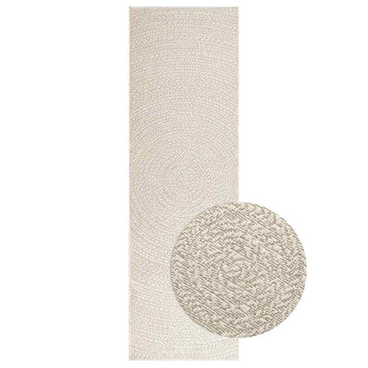 Rug ZIZUR Cream 80x250 cm Jute Look Indoor and Outdoor