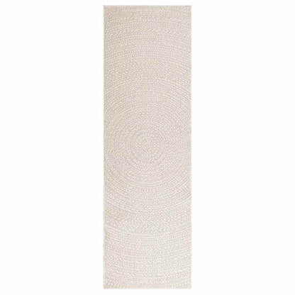 Rug ZIZUR Cream 80x250 cm Jute Look Indoor and Outdoor