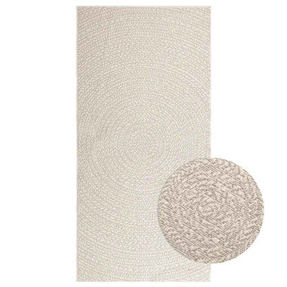 Rug ZIZUR Cream 100x200 cm Jute Look Indoor and Outdoor