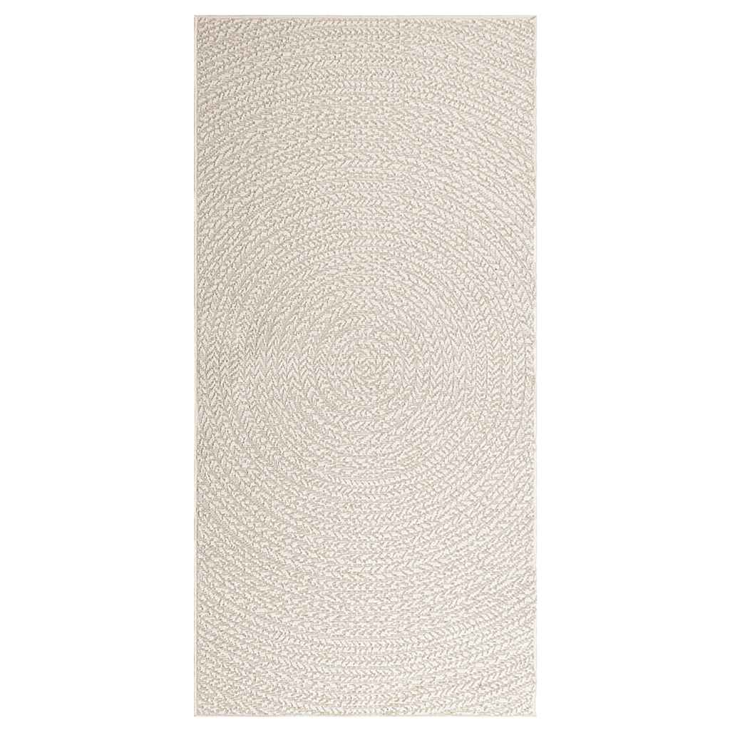 Rug ZIZUR Cream 100x200 cm Jute Look Indoor and Outdoor