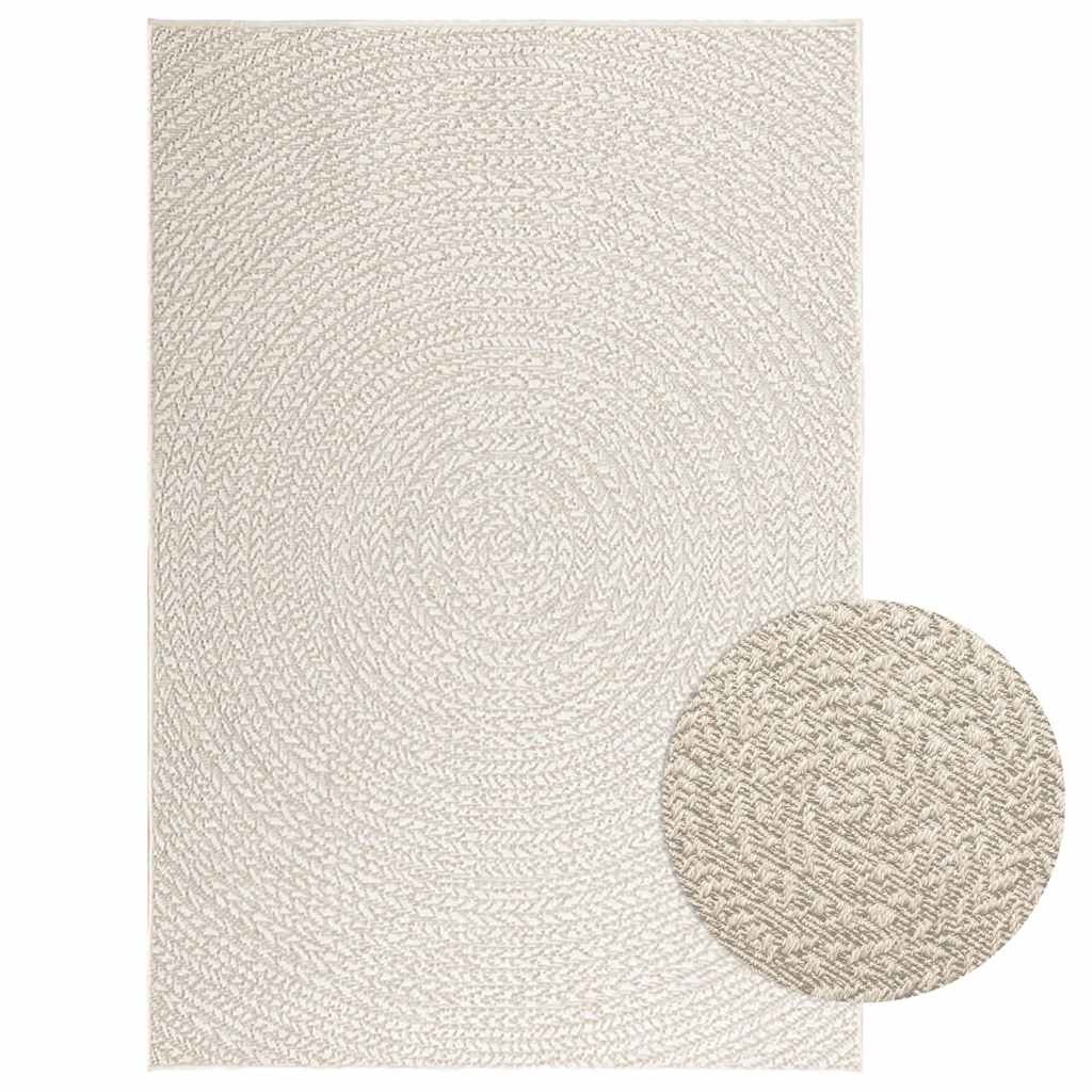 Rug ZIZUR Cream 120x170 cm Jute Look Indoor and Outdoor