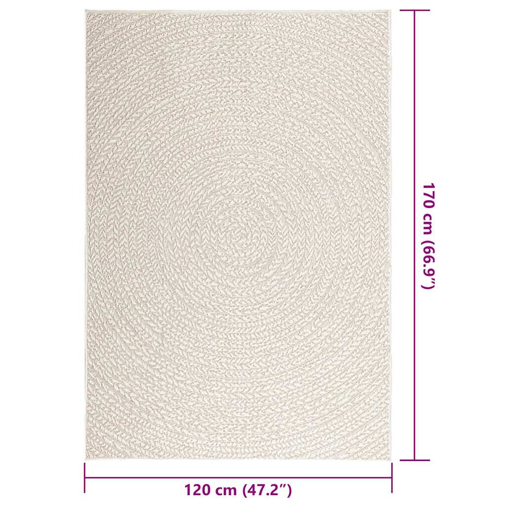 Rug ZIZUR Cream 120x170 cm Jute Look Indoor and Outdoor