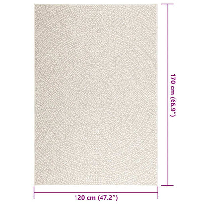 Rug ZIZUR Cream 120x170 cm Jute Look Indoor and Outdoor