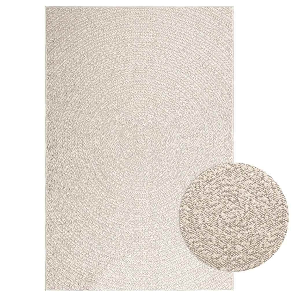 Rug ZIZUR Cream 140x200 cm Jute Look Indoor and Outdoor