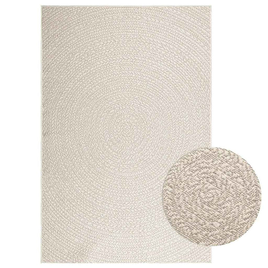 Rug ZIZUR Cream 140x200 cm Jute Look Indoor and Outdoor