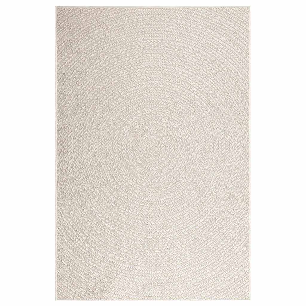 Rug ZIZUR Cream 140x200 cm Jute Look Indoor and Outdoor