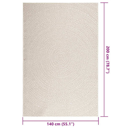 Rug ZIZUR Cream 140x200 cm Jute Look Indoor and Outdoor