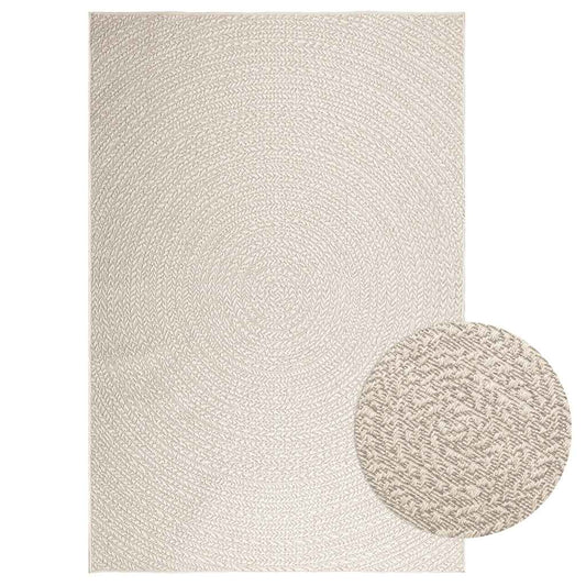 Rug ZIZUR Cream 160x230 cm Jute Look Indoor and Outdoor