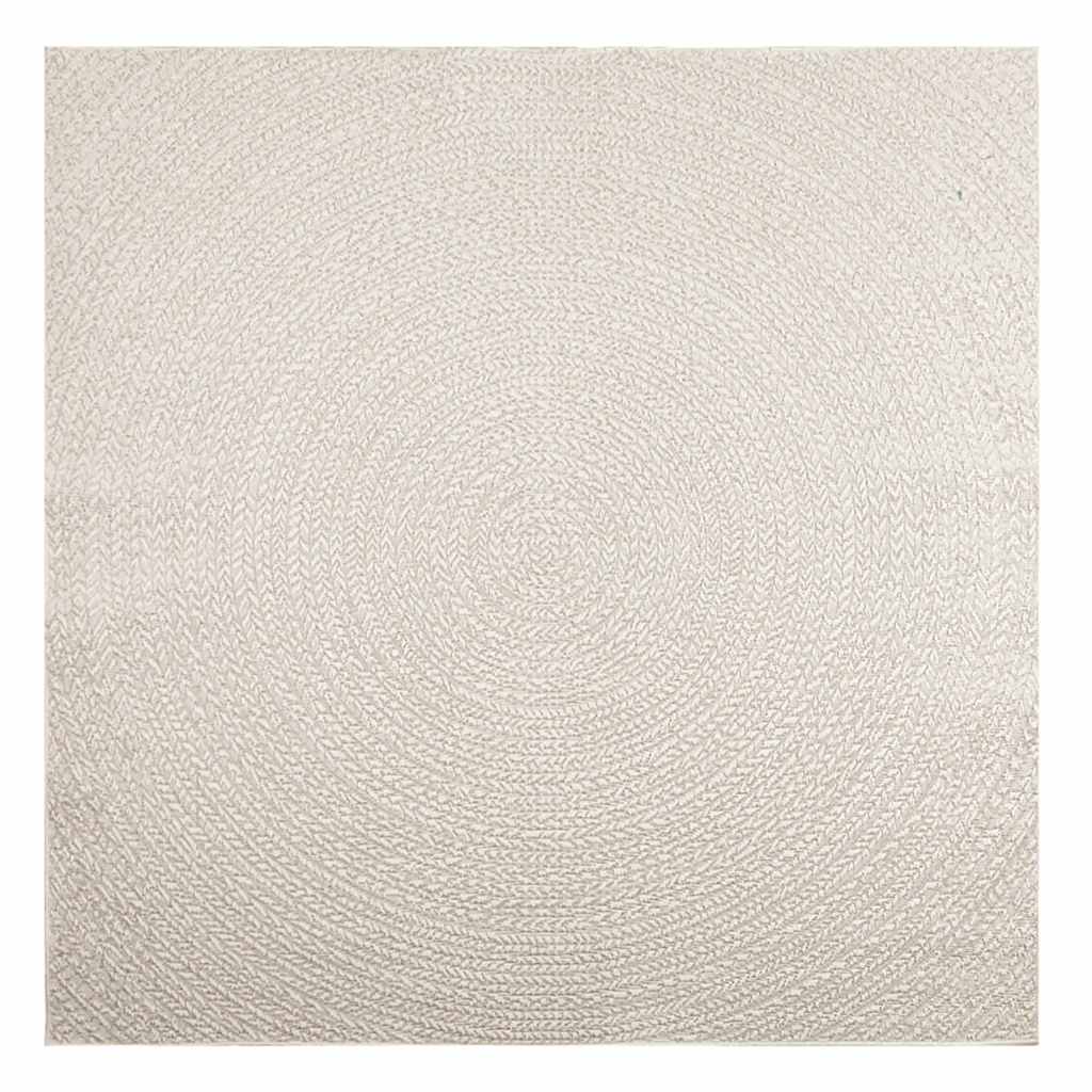 Rug ZIZUR Cream 200x200 cm Jute Look Indoor and Outdoor