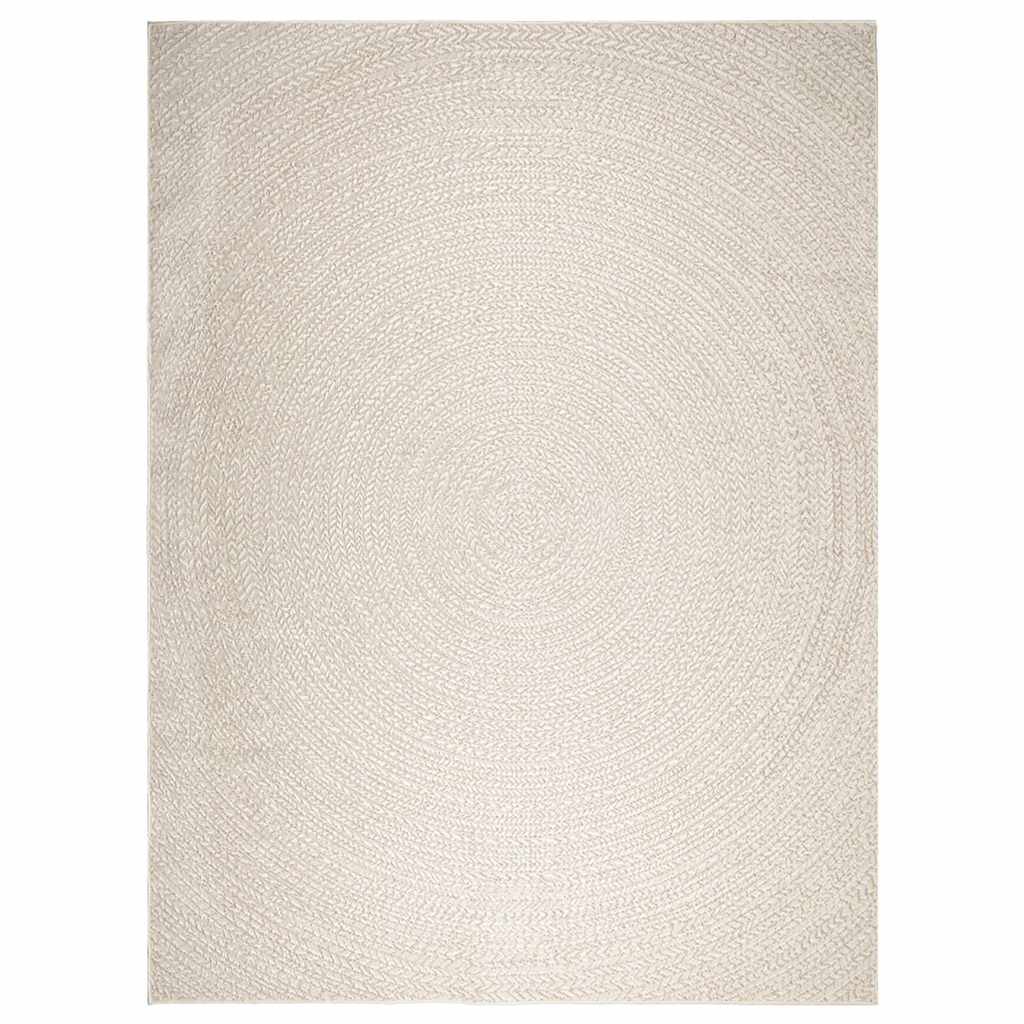 Rug ZIZUR Cream 240x340 cm Jute Look Indoor and Outdoor