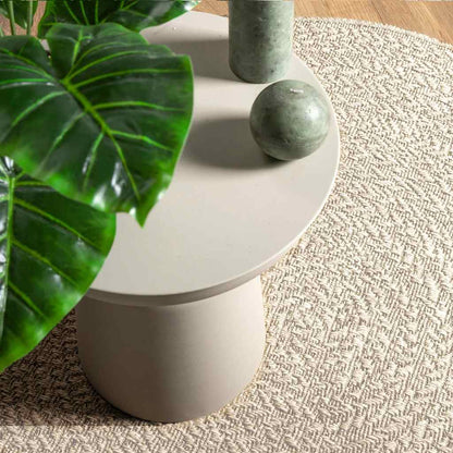 Rug ZIZUR Cream Ø 90 cm Jute Look Indoor and Outdoor