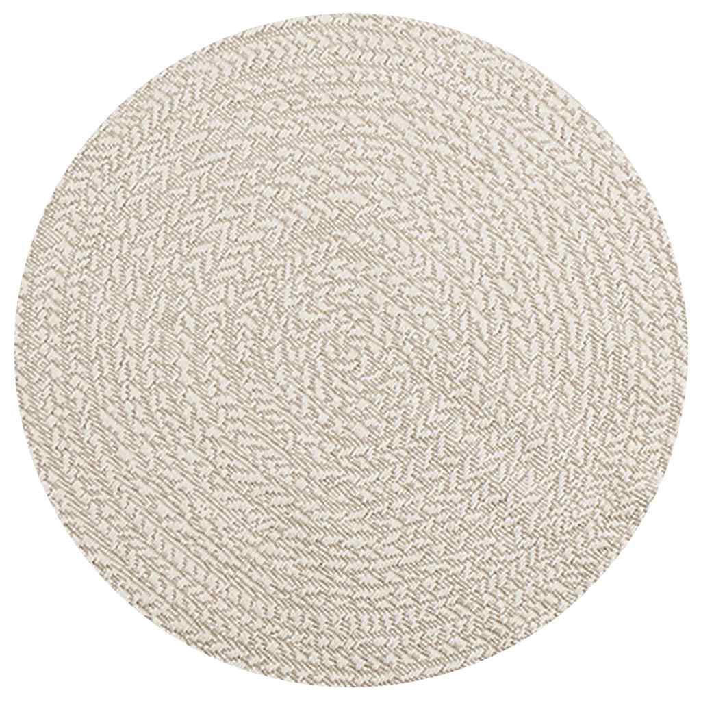 Rug ZIZUR Cream Ø 90 cm Jute Look Indoor and Outdoor