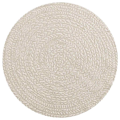 Rug ZIZUR Cream Ø 90 cm Jute Look Indoor and Outdoor