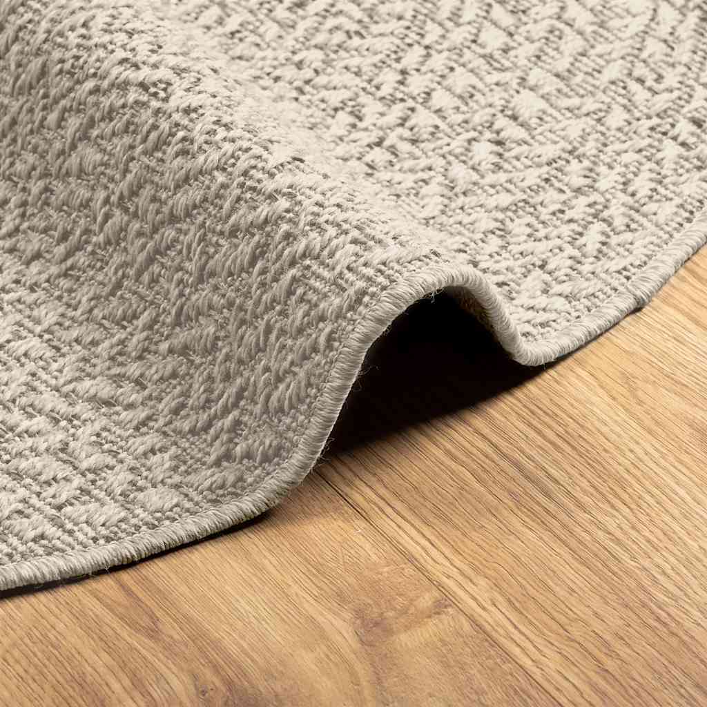 Rug ZIZUR Cream Ø 90 cm Jute Look Indoor and Outdoor