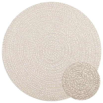 Rug ZIZUR Cream Ø 120 cm Jute Look Indoor and Outdoor