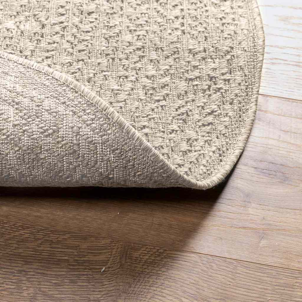 Rug ZIZUR Cream Ø 120 cm Jute Look Indoor and Outdoor