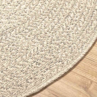 Rug ZIZUR Cream Ø 200 cm Jute Look Indoor and Outdoor