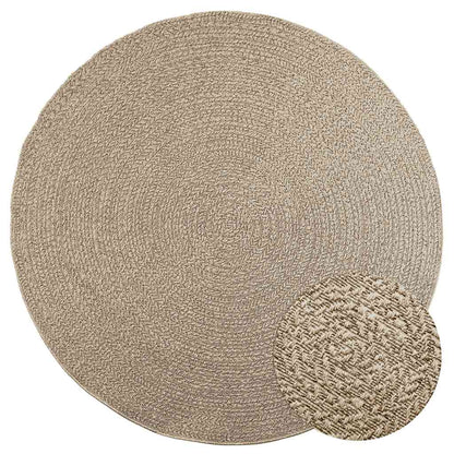 Rug ZIZUR Beige Ø 200 cm Jute Look Indoor and Outdoor