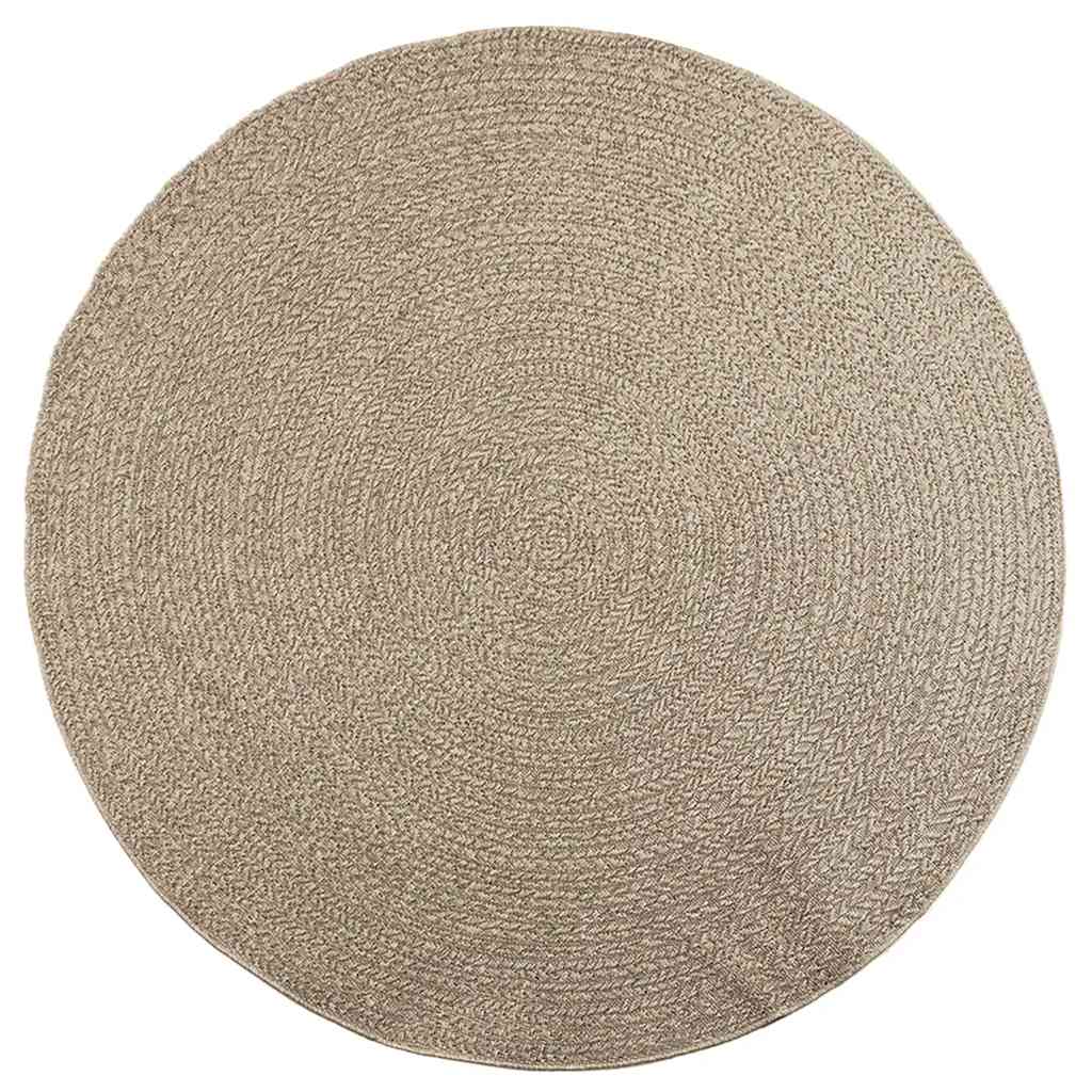 Rug ZIZUR Beige Ø 200 cm Jute Look Indoor and Outdoor