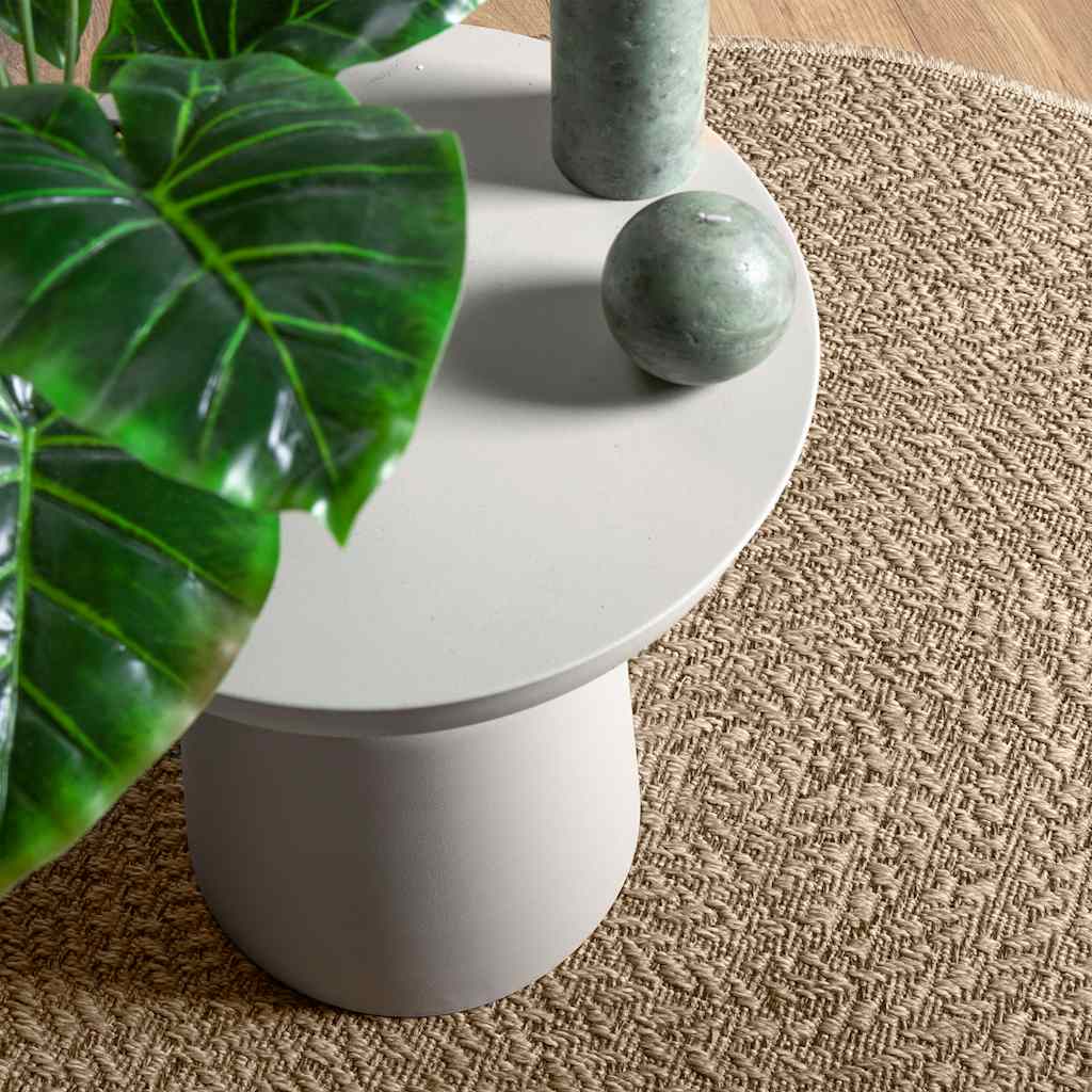 Rug ZIZUR Beige Ø 200 cm Jute Look Indoor and Outdoor