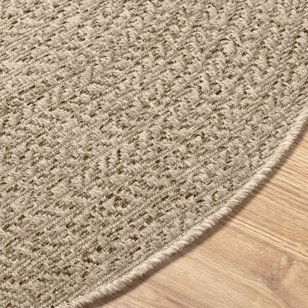 Rug ZIZUR Beige Ø 200 cm Jute Look Indoor and Outdoor