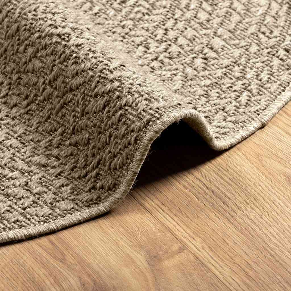 Rug ZIZUR Beige Ø 200 cm Jute Look Indoor and Outdoor