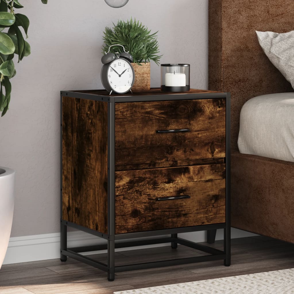 Bedside Cabinets 2 pcs Smoked Oak 40x31x50 cm Engineered Wood