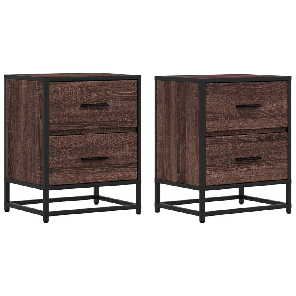 Bedside Cabinets 2 pcs Brown Oak 40x31x50 cm Engineered Wood