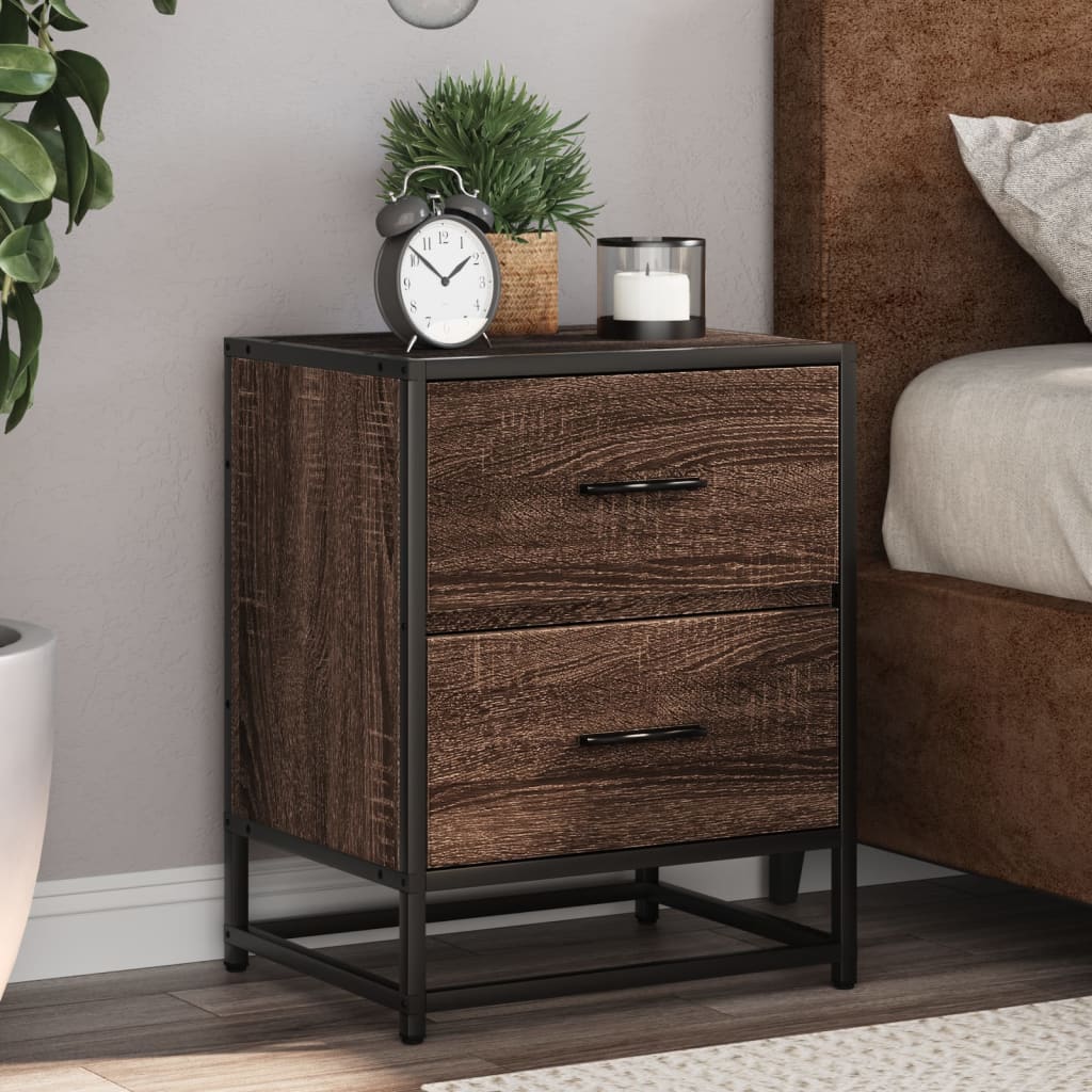 Bedside Cabinets 2 pcs Brown Oak 40x31x50 cm Engineered Wood