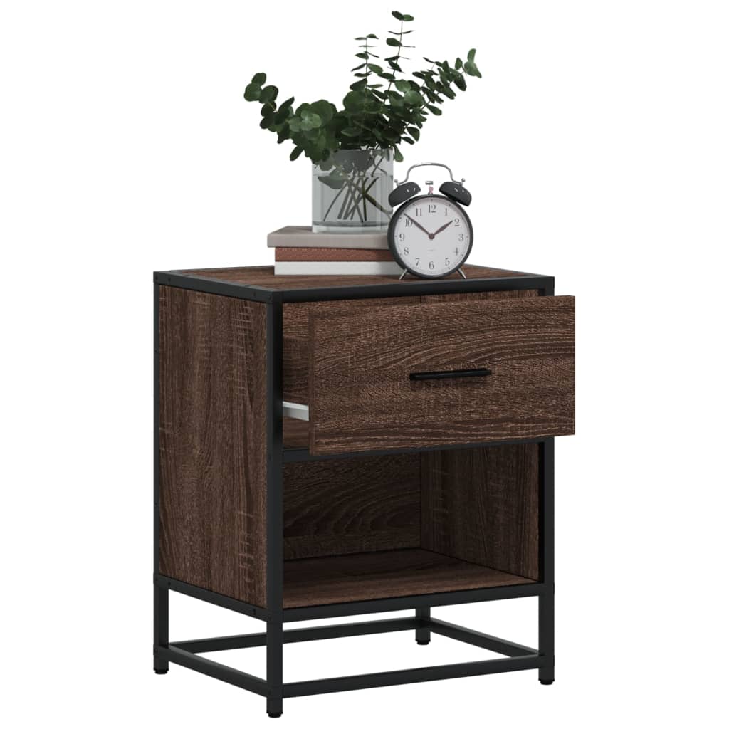 Bedside Cabinet Brown Oak 40x31x50 cm Engineered Wood