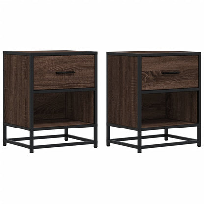 Bedside Cabinets 2 pcs Brown Oak 40x31x50 cm Engineered Wood