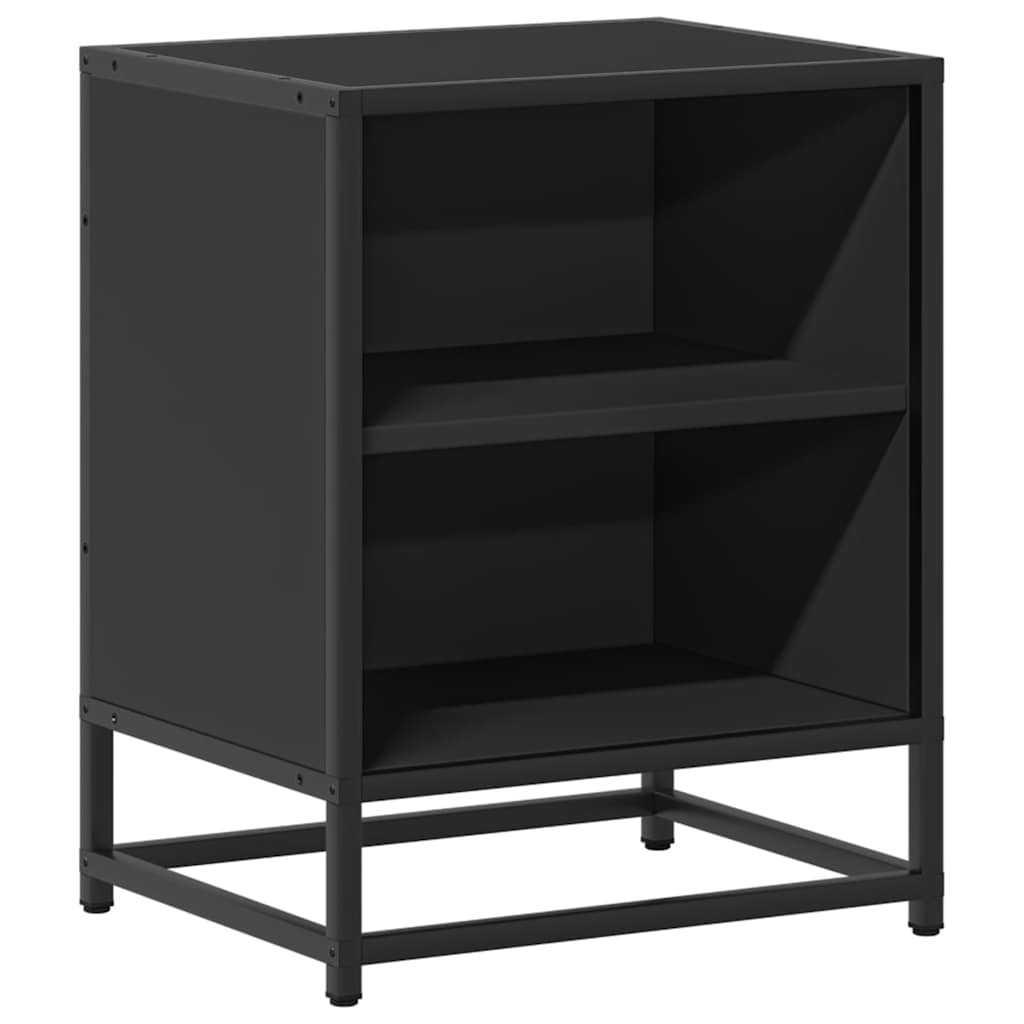 Bedside Cabinet Black 40x31x50 cm Engineered Wood and Metal