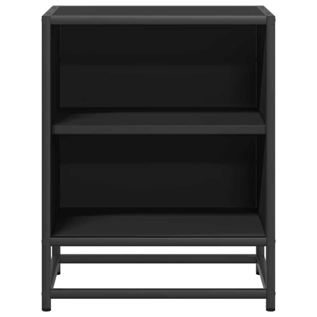 Bedside Cabinet Black 40x31x50 cm Engineered Wood and Metal