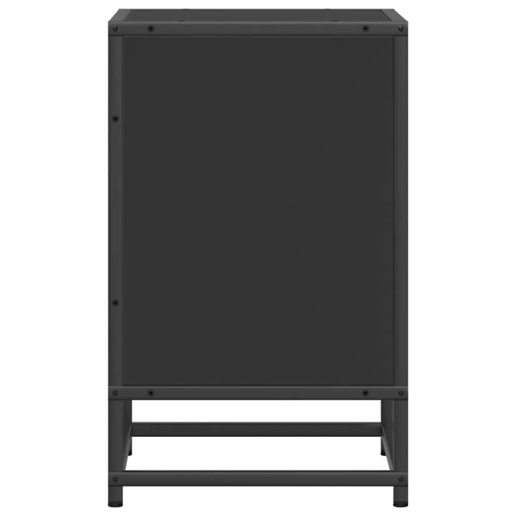 Bedside Cabinet Black 40x31x50 cm Engineered Wood and Metal