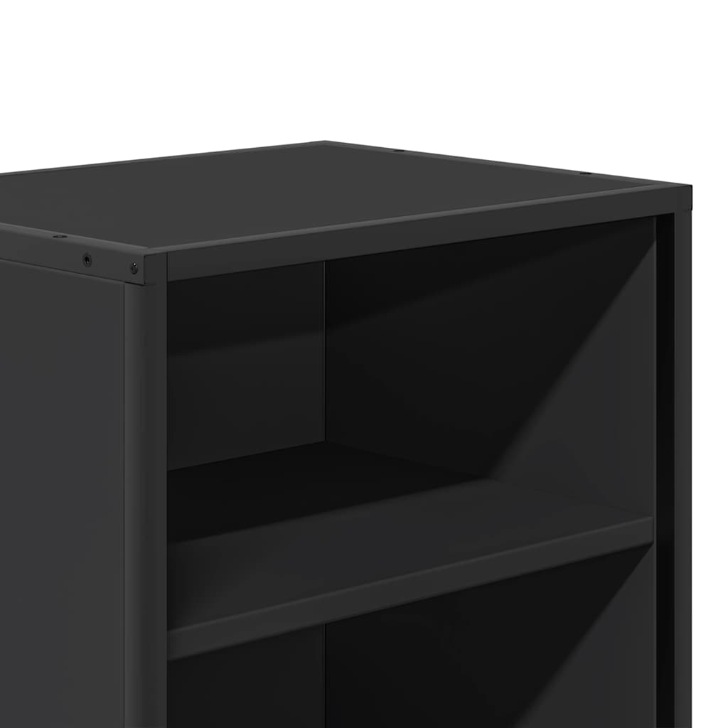 Bedside Cabinet Black 40x31x50 cm Engineered Wood and Metal