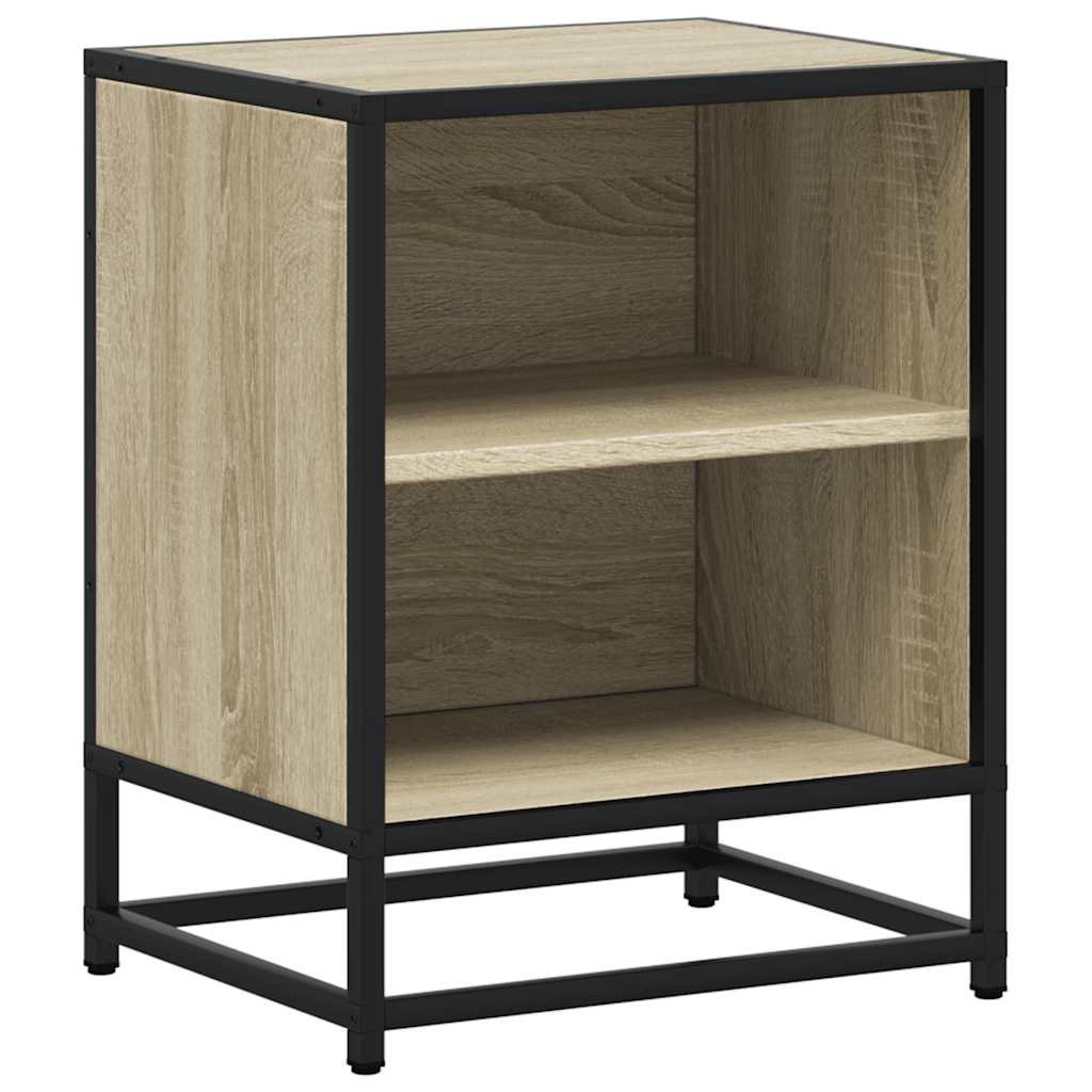 Bedside Cabinets 2 pcs Sonoma Oak 40x31x50 cm Engineered Wood and Metal